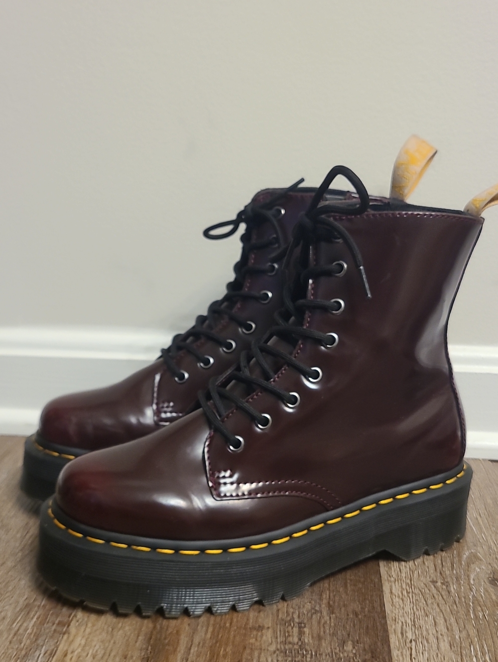Dr Martens Vegan Cherry Red Jadon Platform